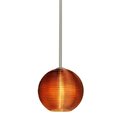 Besa Lighting Kristall 8 Cord Pendant, Amber, Satin Nickel Finish, 1x9W LED 1TT-461682-LED-SN